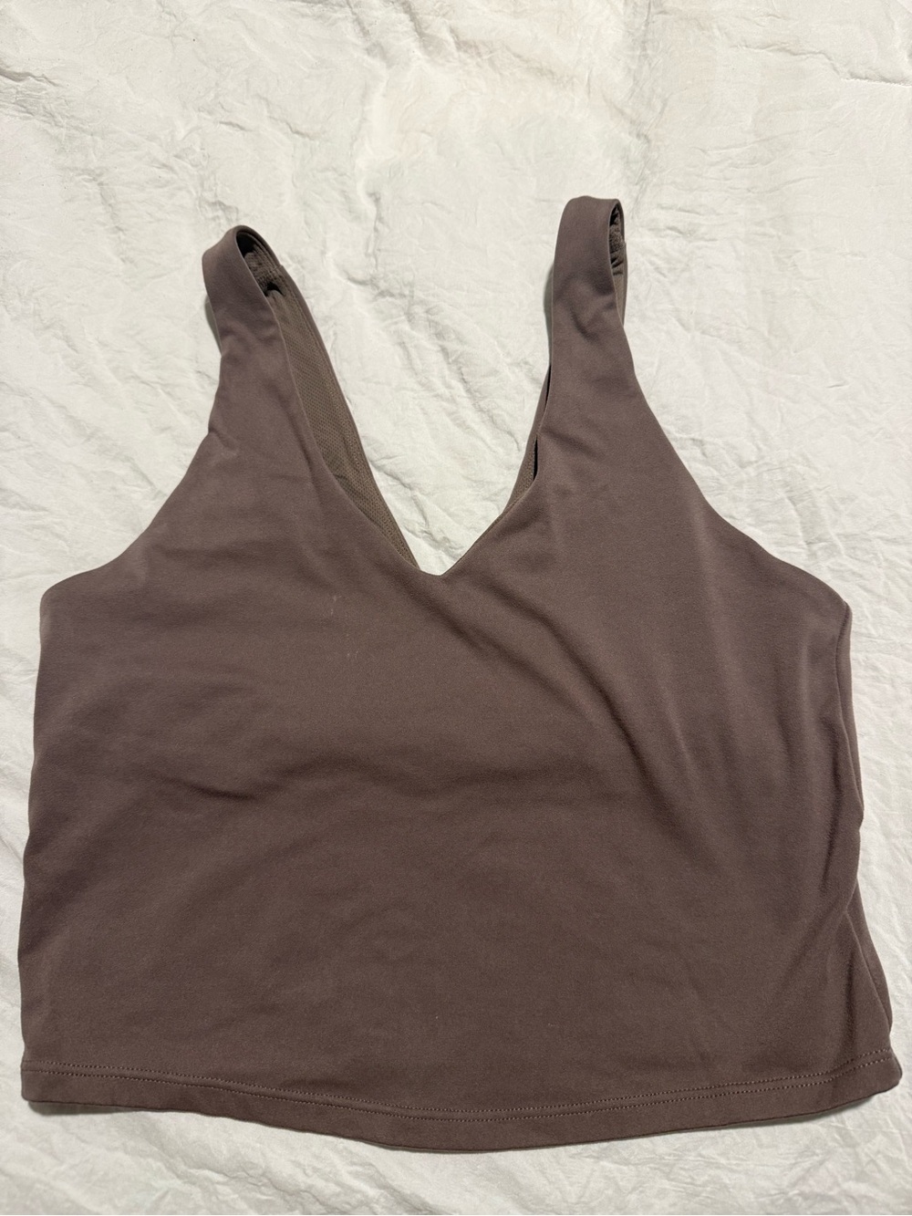 Women's V-Neck Crop Tank Top - Brown